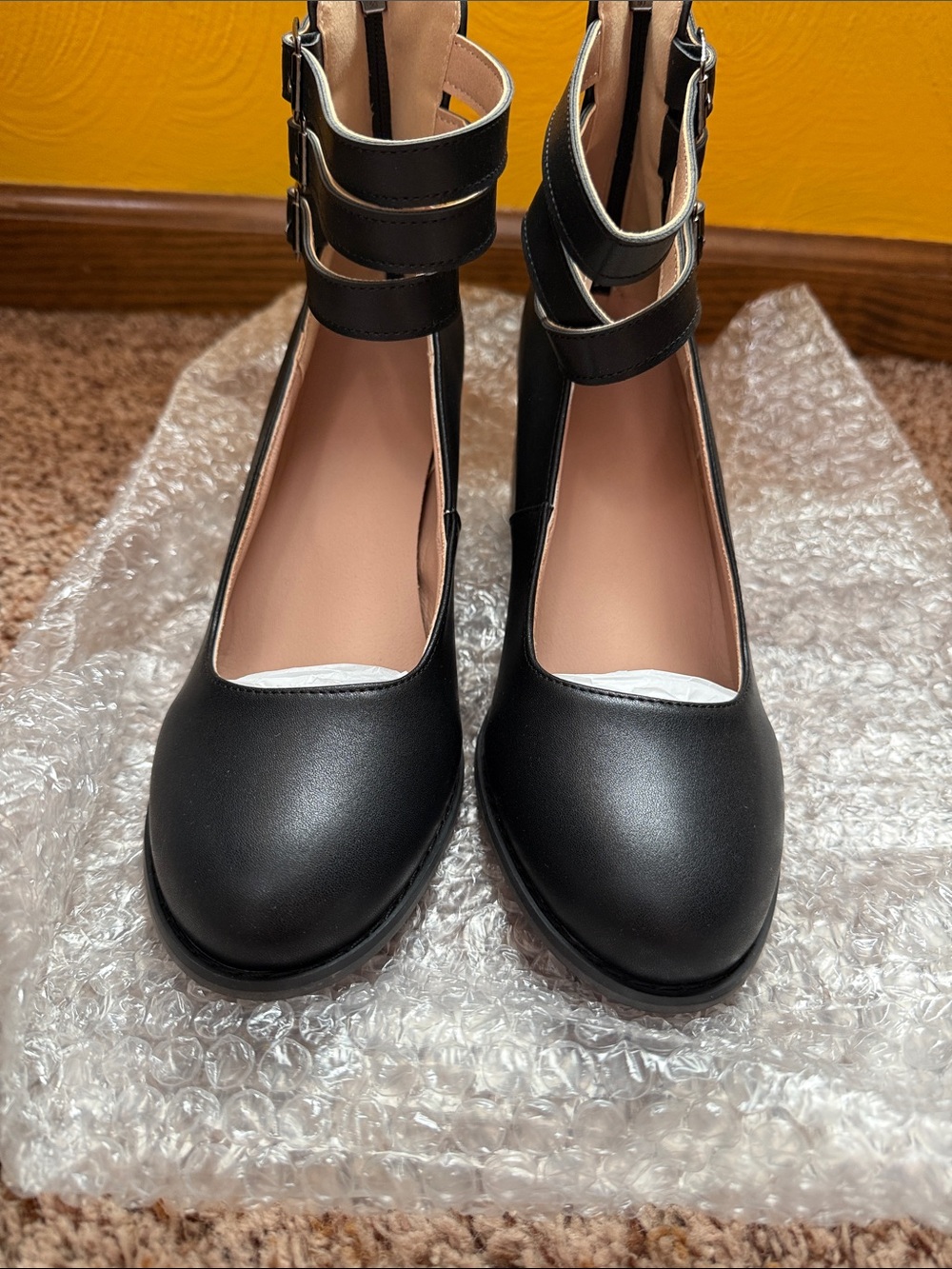 Women’s Black Double-Ankle Strap Heels